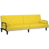 vidaXL Bäddsoffa med armstöd ljusgul tyg