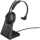 Jabra Evolve2 65 MS Mono - Headset - på örat - konvertibel - Bluetooth - trådlös - USB-A - ljudisolerande - svart - med laddningsställ - Certifierad för Microsoft-teams