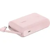 Belkin BoostCharge - Power bank - med integrerad kabel - 10000 mAh - 20 Watt - 3 A - Fast Charge - 2 utdatakontakter (USB-C) - rosa