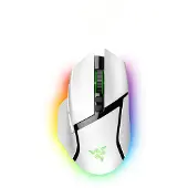 Razer Basilisk V3 pro - Mus - ergonomisk - högerhänt - optisk - 11 knappar - kabelansluten, trådlös - Bluetooth, 2.4 GHz - trådlös USB-mottagare - vit