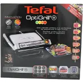 Tefal Optigrill+ Klämgrill Elektrisk Automatisk temperaturstyrning Rostfritt stål (borstat), Svart
