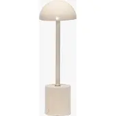 Hubsch LED-bordslampa med batteridrift, sandfärgad, höjd 30 cm, metall Taten, dimbar, Creme / bärnsten, Metall, Modern