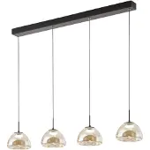 FABAS LUCE Pendellampa Lucille, dimbar, Svart, Vardagsrum / matsal, Glas