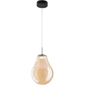 FABAS LUCE Pendellampa Noa, dimbar, Creme / bärnsten, Vardagsrum / matsal, Glas, Modern