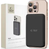 Tech-Protect PB24 LifeMag 10000mAh Magnetisk Trådlös Power Bank - 15W, QI2, MagSafe - Svart