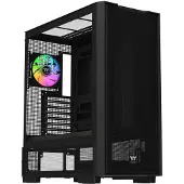 Thermaltake S380 TG ARGB Black Midi-Tower Datorchassi Svart Sidofönster, Integrerad belysning, 2 Förinstallerade LED-fläktar