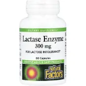Natural Factors , Laktas Enzym, 300 mg, 60 Capsul