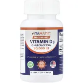 Vitamatic , Vitamin D3, 50 000 IU, 60 Vegetable Capsules
