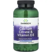 Swanson Health , Kalcium Citrat & Vitamin D3, 250 Tabletter