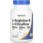 Nutricost , L-Arginin & L-Citrullin, 120 kapslar