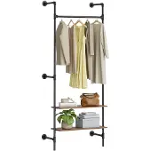 SoBuy Väggmonterad klädhängare svart 92x48x220 cm