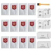INF 12-pack dammsugarpåsar kompatibla med Miele GN-serien S-serien S8/C1/C2/C3