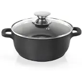 Orion GRANDE 20 cm Gjutjärnsgryta med lock och Granit Non-Stick-beläggning (2,3 L)