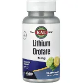 Kal , Litium Orotat, Citron & Lime, 5 mg, 90 Mikro Tabletter