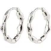 Pilgrim Zion Organic Shaped Medium Hoops Silver-Plated