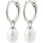Pilgrim Örhängen 'BERTHE' silver / pärlvit