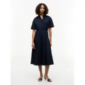 Tommy Hilfiger Fit And Flare Poplin Midi Shirt Dress