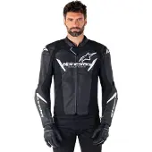 Alpinestars Faster V3 Kombijacka I Läder Svart/Vit 48 Herrar sort