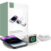 Tech-Protect QI15W-A32 3-i-1 vikbar magnetisk trådlös laddare - kompatibel med MagSafe - grå