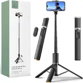 Tech-Protect L08S Bluetooth Selfie Stick med fjärrkontroll, stativ upp till 141 cm - Svart
