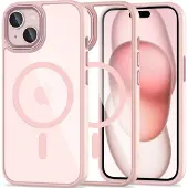 Tech-Protect iPhone 15 Magmat Skal - MagSafe-kompatibelt - Rosa / Klar