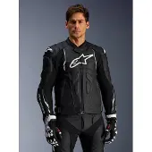 Alpinestars Dusk läderjacka Svart/Vit 54 Herrar sort