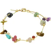 Pilgrim Armband 'Here' ljusblå / guld / lila / mauve