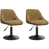 vidaXL Svängbara matsolsstolar 2 pcs Brun 46 x 44 x 77.5 cm Konstläder