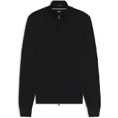 BOSS Zip-up sweater in merino wool