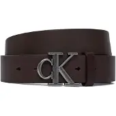 Calvin Klein Bälte 'Smooth Monogram Buckle' mörkbrun
