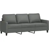 vidaXL 3-sitssoffa mörkgrå 180 cm tyg