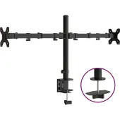 vidaXL Skärmfäste för 2 skärmar svart stål VESA 75/100 mm
