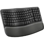 Logitech Ergo Series Wave Keys for Business - Tangentbord - trådlös - 2.4 GHz, Bluetooth 5.1 LE - QWERTY - USA, internationellt - grafit