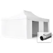 TOOLPORT 4x6 m snabbtält, Professional aluminium, med sidodelar, vit