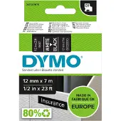 Dymo D1 Tape 12mm x 7m (vit på svart)