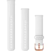 Garmin Quick Release Band - KlocKräm för smart klocka - 125 - 218 mm - vit, järnvaror i roséguld - för Approach S40 Forerunner 245, 55, 645 Venu vívoactive 3 vívomove 3, HR, Luxe, Style