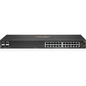 HP HPE Aruba 6100 24G 4SFP+ Switch - Switch - Administrerad - 24 x 10/100/1000 + 4 x 1 Gigabit / 10 Gigabit SFP+ - sida till sida luftflöde - rackmonterbar