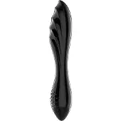 Satisfyer Dazzling Crystal 1 - dubbelsidig glasdildo - svart