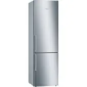 Bosch Serie | 6 KGE398IBP - Kylskåp/frys - bottenfrysskåp - bredd: 60 cm - djup: 65 cm - höjd: 201 cm - 343 liter - Klass B - rostfritt stål