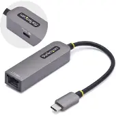 StarTech.com Startech 2.5GbE USB-C to Ethernet Adapter - Nätverksadapter - USB-C 3.2 Gen 1 / Thunderbolt 3 - 10M/100M/1G/2.5 Gigabit Ethernet + USB-C 3.2 Gen 1 - rymdgrå