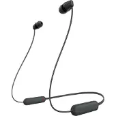 Sony WI-C100 - Hörlurar med mikrofon - inuti örat - nacKräm - Bluetooth - trådlös - svart