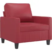 vidaXL Fåtölj vinröd 60 cm Konstläder