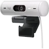 Logitech Brio 500 Full HD-Webkamera klämfäste, Stereomikrofon, Inbyggd täckpanel