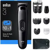 Braun Multifunktionell svart trimmer - - AIO3560 - 10-i-1 - 14 lägen - Justerbara kammar 3–21 mm - 50 min driftstid