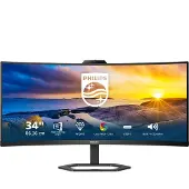Philips 34E1C5600HE - 5000 Series - LED-skärm - böjd - 34 - 3440 x 1440 WQHD @ 100 Hz - VA - 300 cd/m² - 3000:1 - 4 ms - HDMI, DisplayPort, USB-C - högtalare - svart med struktur