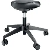 Leitz Ergo Sadelstol med hjul, Stoppad sits, Svart, Skum, Svart, Metall, 5 hjul