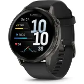 Garmin Venu 4 - 45 mm - skiffer - smart klocka med band - silikon - svart - handledsstorlek: 135-200 mm - display 1.4" - 8 GB - Bluetooth, ANT+, Wi...