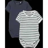 Minymo Sparkdräkt/body beige / duvblå / mörkblå