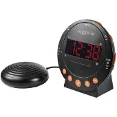 Sygonix SY-5266562 Elektronisk Väckarklocka Svart Flourescerande Siffror 2 timertid