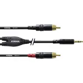 Cordial Audio Adapterkabel [1x Teleplugg 3.5 mm - 2x RCA-hane] 6.00 m Svart